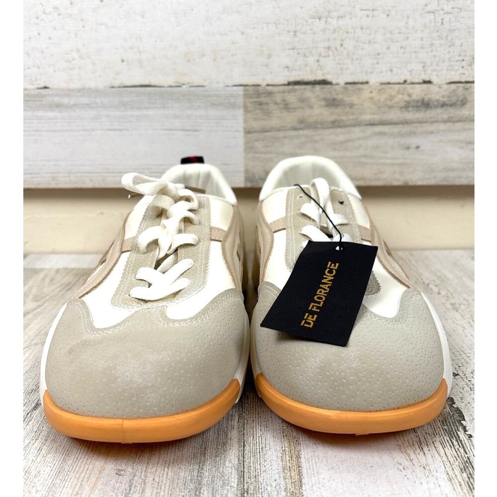 DE Florance Womens 9.5 Beige Cream Clodea 2.0 Sneakers Casual Chic NWT - Picture 4 of 7